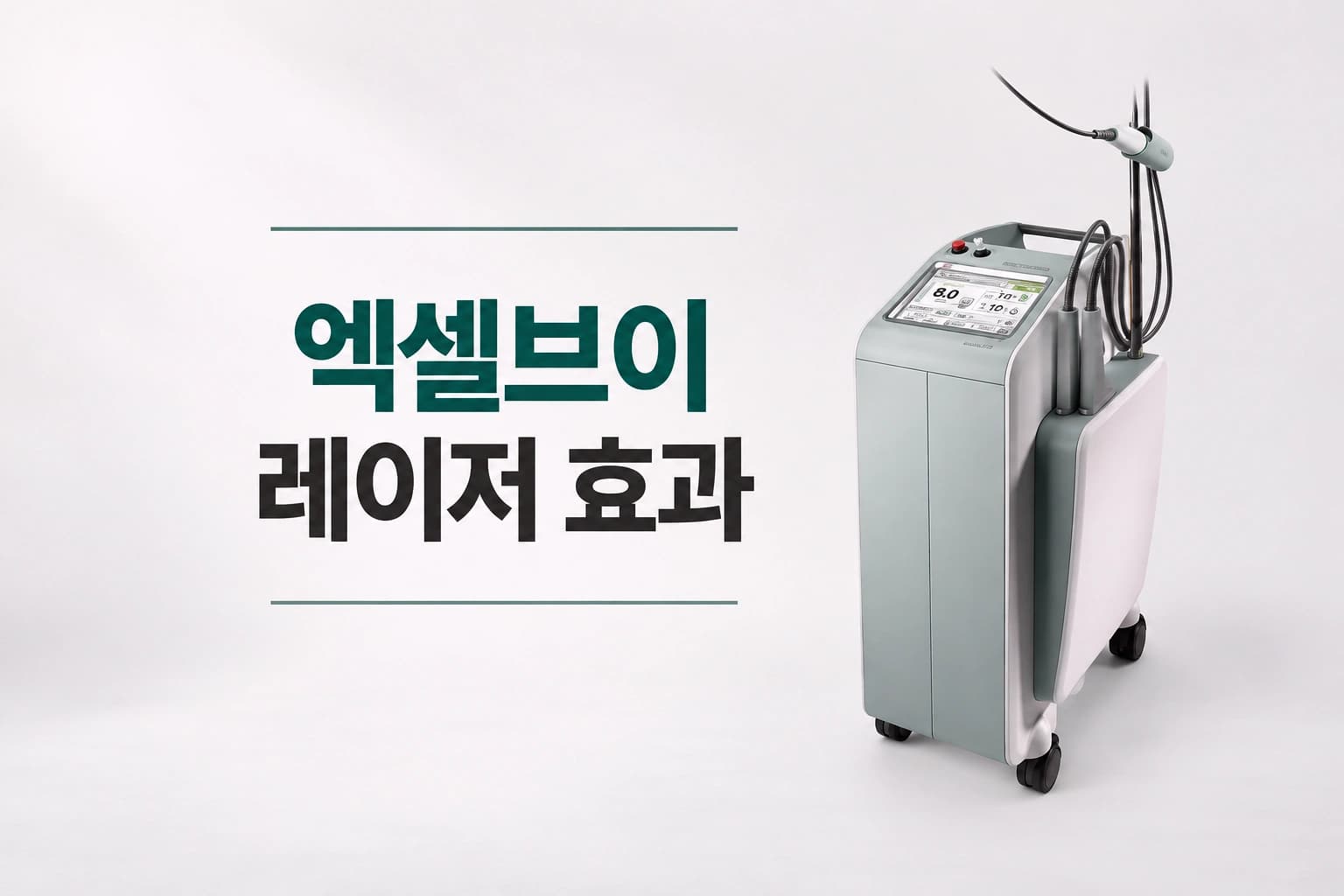 엑셀브이 레이저 장비 사진과 레이저 효과를 소개하는 컨텐츠 썸네일